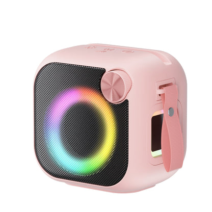 Portable Bluetooth Speaker 4-in-1 Compact Model with RGB Ring, Built-In Sling, Type-C, USB, TF, AUX and FM