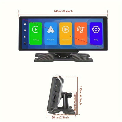 10.26 Inch Car Screen with Wireless CarPlay & Android Auto - Ultra HD Bluetooth Car Monitor, Dual Camera, Reversing Assist, Navigation, Music & Video, Universal for Sedan SUV RV