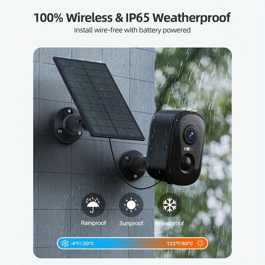 Solar WiFi Security Camera Indoor Outdoor – Dual Band 5G & 2.4GHz, Wire-Free Home Surveillance, Pet & Baby Monitor, Smartphone App Control, Rechargeable Solar Powered by Wesecuu