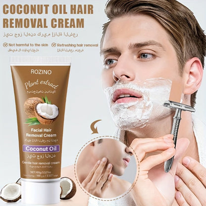 Hair Removal Cream ROZINO 100g Coconut Tube with Carton for Women’s External Body Grooming Routine