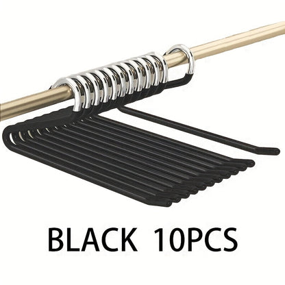 Open-Leg Pants Hangers in Black or White with 10-, 20-, 30- or 50-Piece Checkout Packs for Closets
