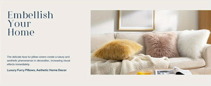 Faux-Fur-Look Throw Pillow Covers, Pack of Two with Zipper Closures and 40 Exact Color-Size Options