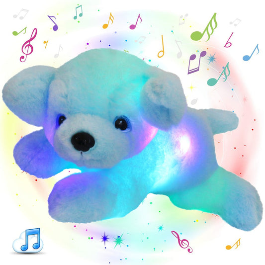 Plush Toy – Blue Puppy with Light-Up Body and Music for Colorful Interactive Room Display and Gifting