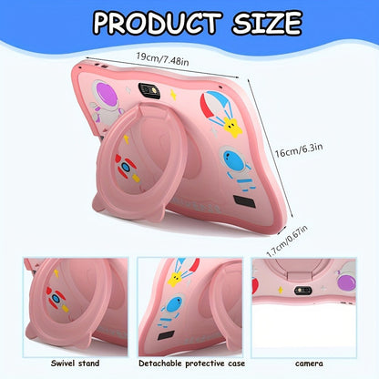 Android 14 Tablet 7 Inch 2025 New Model 5G WiFi 4GB RAM 32GB ROM HD IPS Interactive Display Parental Controls Pre-Installed Apps Kids & Family Tablet – Pink & Blue