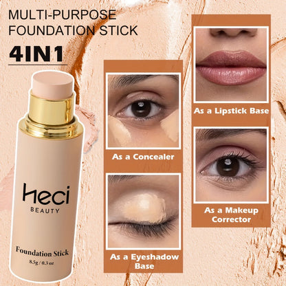 CC Cream Foundation Stick 2-Pack — Full Coverage Concealer, water-resistant extended-wear Natural Matte Finish, Lightweight Moisturizing