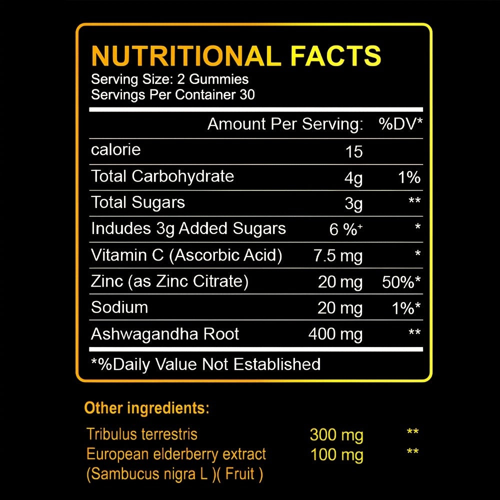 GIRTH Men's Performance Gummies with Ashwagandha — Premium Formula for Male Energy Stamina Strength & Stress Relief Natural Vitality Support Supplement for Men | 60 Gummies