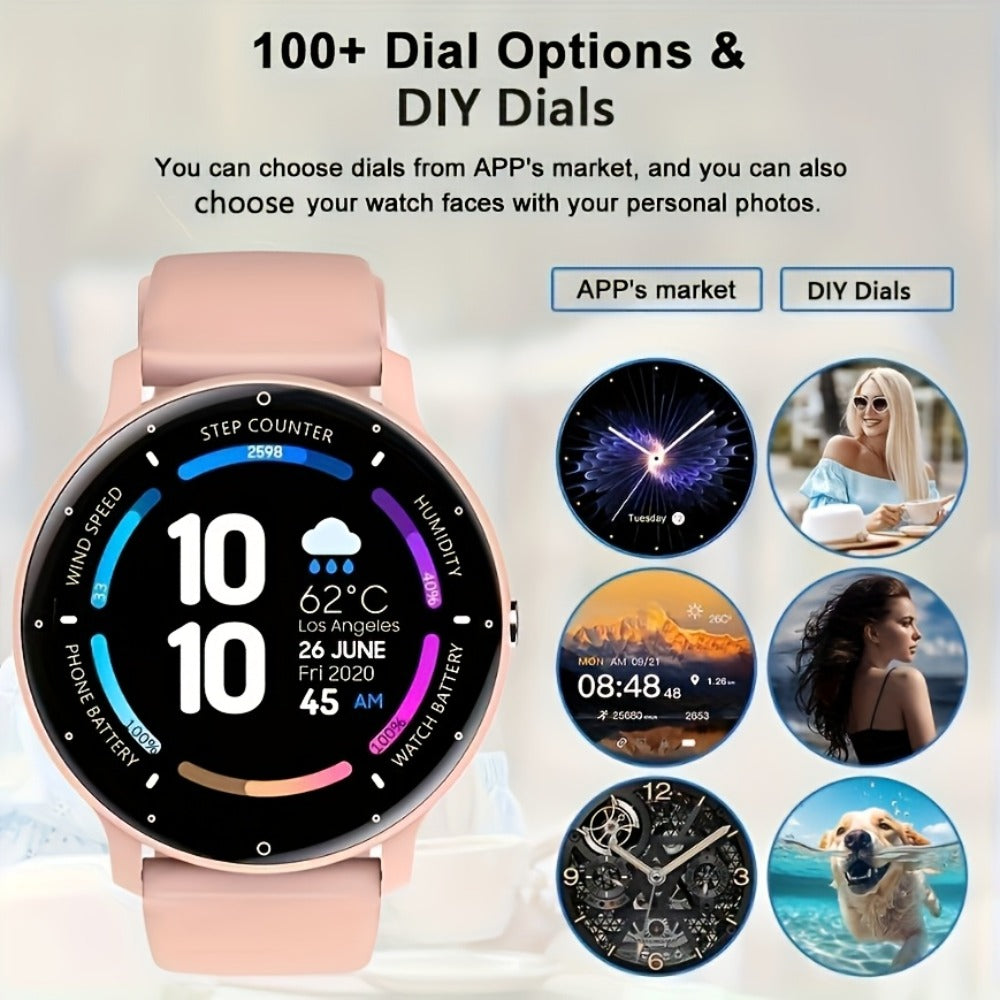 Smart Watch Round Display with Built-In Speaker, Wireless Calling, IP67 Rating and Four Color Options