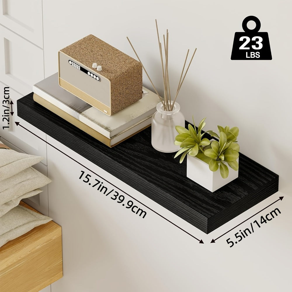 Floating Wall Shelf Set with Concealed-Style Brackets, Multiple Finishes and 4- or 6-Piece Options