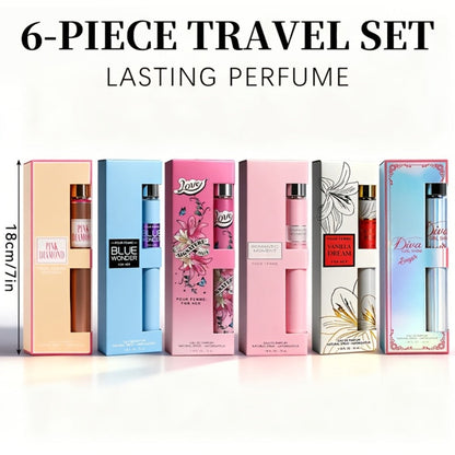 Women's Perfume Gift Set with Six Eau de Parfum Travel Sprays, 1.18 oz Each in Two Assortments