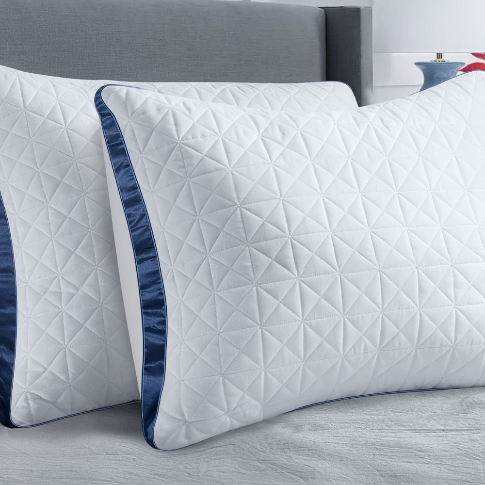 Pillow Set for Beds in Standard, Queen or King Size with Gusseted Edges and 2- or 4-Piece Options