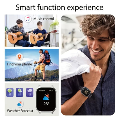 Couple's Set Smartwatch with Voice Assistant – Wireless Calling, Built-in Speaker, Music Control, Fitness Tracker – Matching His & Hers Gift Set Black Pink Silver – iPhone & Android Compatible