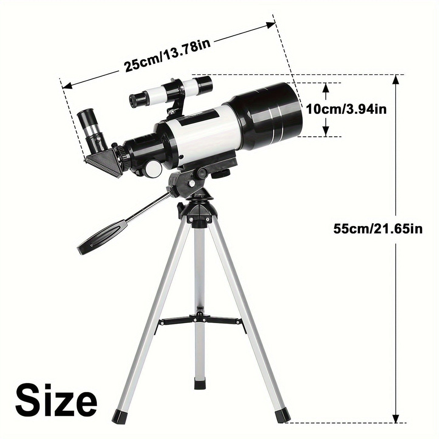 70mm Aperture Telescope 150X for Adults & Kids – Portable Astronomical Telescope with Tripod, Phone Holder, Barlow Lens & Eyepiece, Best Gift for Stargazing, Nature & Education