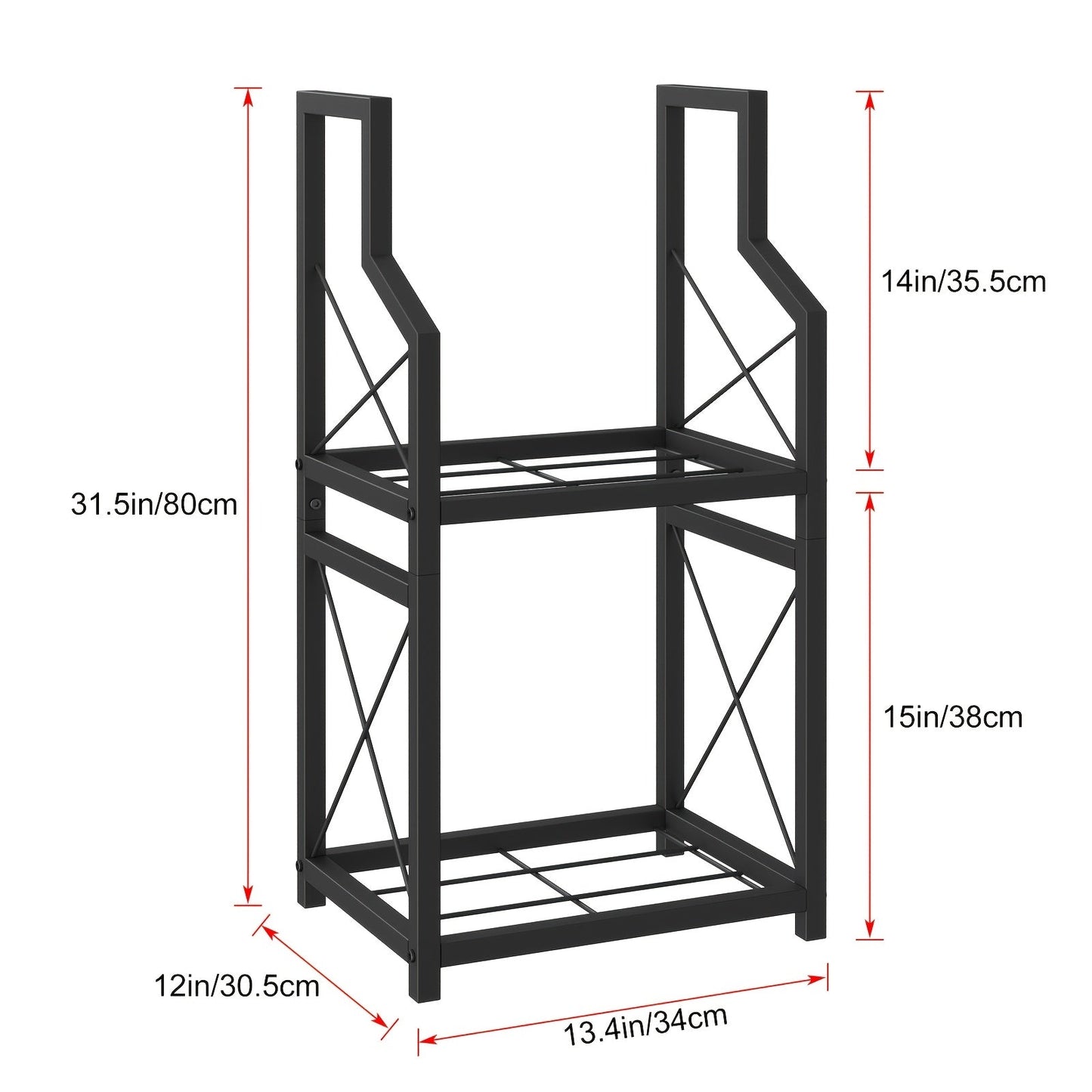 Firewood Rack | Heavy Duty Steel Indoor Outdoor Fireplace Patio Deck