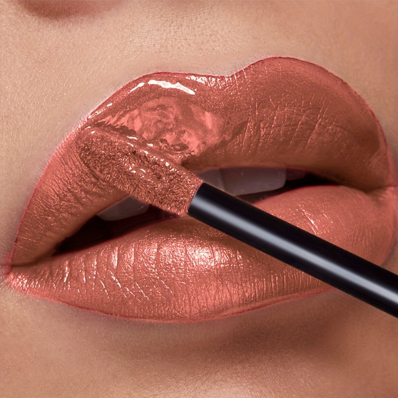 Metallic Shimmer Liquid Lip Color with 22 Numbered Shades, 7.2cm Clear Tube and Wand Applicator