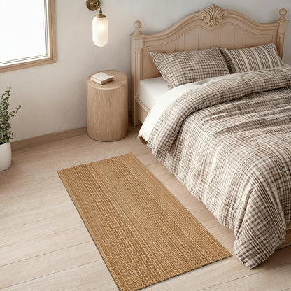 Washable Area Rug Non-Slip Rubber Backed Braided Woven Cotton Kitchen Mat Indoor Entryway Living Room Bedroom Floor Rug Multi-Size