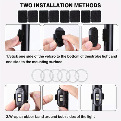 Wireless LED Strip Lights for Car – Magnetic Vibration Sensor, 8 Colors, Remote Control, USB Rechargeable, IP65 Waterproof Warning Light for Car Interior, Truck, Motorcycle & Bicycle