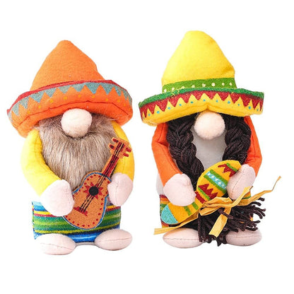 Gnome Plush Doll Shelf Sitter 2pcs – Swedish Tomte Elf Figurines for Coffee Bar, Farmhouse Kitchen & Home Decor – Cute Dangle Leg Gnomes Gift for Coffee Lovers