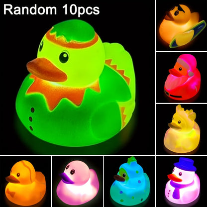 Light Up Duck Bath Toys for Toddlers – Color-Changing Floating Rubber Ducks, Sensory Water Bath Time Toys for Boys & Girls, Fun Pool Toys & Birthday Christmas Halloween Gift (Random Colors)