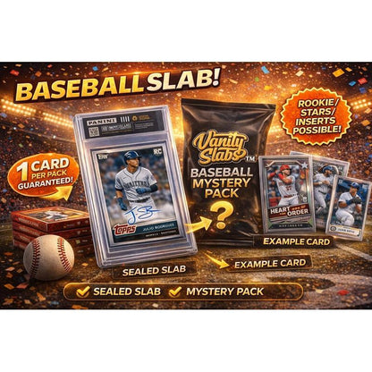 Baseball Mystery Card in Vanity Slab Display – Rookie, Star, Autograph or Insert Style | Topps & Panini MLB Collectible Gift for Baseball Fans & Sports Card Collectors
