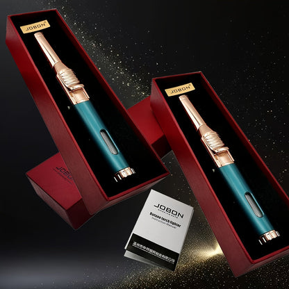 JOBON Pen-Style Torch Lighter with Rotating Nozzle, Slim Metal Body and Two Finish Options
