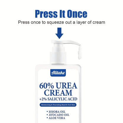 150ml Pump-Bottle 60% Urea and 2% Salicylic Acid Foot Cream with Jojoba, Avocado and Aloe Labeling