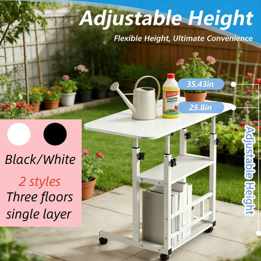 Garden Workbench | Adjustable Metal Potting Table Patio Outdoor Indoor
