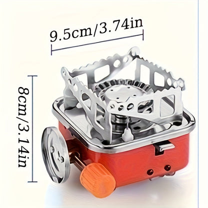 Windproof Camp Stove 3500W Portable Foldable Gas Burner Piezoelectric Ceramic Ignition Compact Lightweight for Outdoor Cooking Hiking Camping Picnic Backpacking