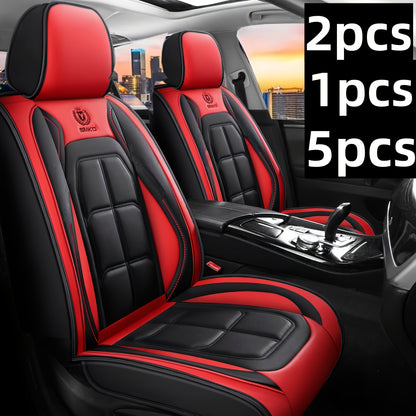 Faux Leather Car Seat Covers – Universal Fit for Cars, SUVs, Vans & Trucks, Dirt-Resistant Protective Seat Cover, Single Front / 2 Front / Full 5-Seat Sets, 5 Colors