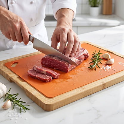 Bamboo Cutting Board Set with Six Color-Coded Flexible Prep Mats and One-Piece or Seven-Piece Options