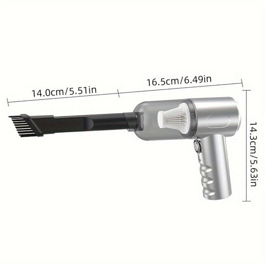 Handheld Vacuum Cleaner with Cordless T-Handle Design, Wet Pickup, Three Nozzles and USB Charging
