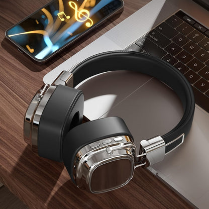 Semi-Open Over-Ear Wireless Headphones 12H Battery with Microphone, Wired & Wireless Dual Mode Retractable Cable Type-C Charging, for Gym Gaming Compatible with iOS Android Computer Laptop