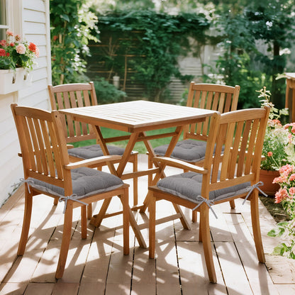 Tufted Chair Cushion Sets in 4- or 8-Piece Options with M/L Sizes, Tie Straps and 12 Color Choices