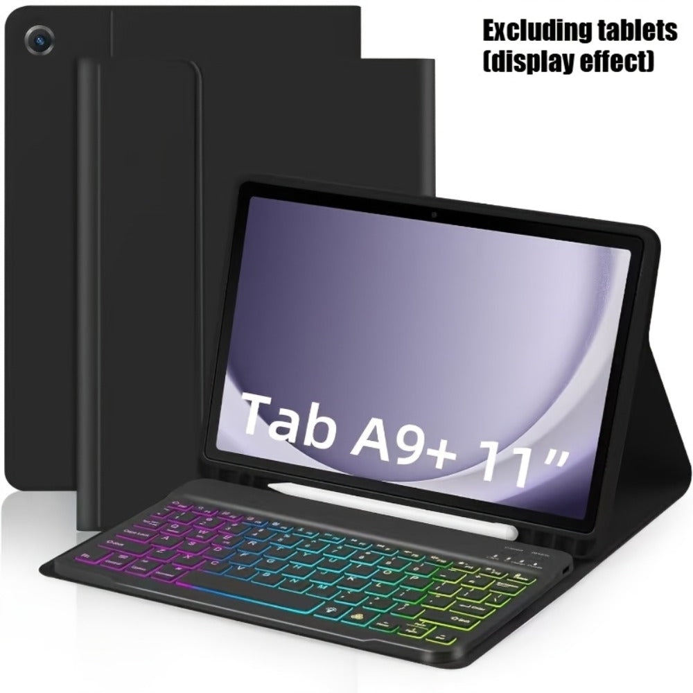 Samsung Galaxy Tab A9 Plus Keyboard Case – Detachable USB-C Magnetic Keyboard Cover with Pen Slot, Protective Shell for Galaxy Tab A9+ | Pink & Green