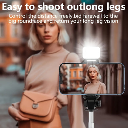 27.16-Inch Compact Selfie Stick Tripod with Integrated Light, Rotating Clamp, Remote and Two Colors