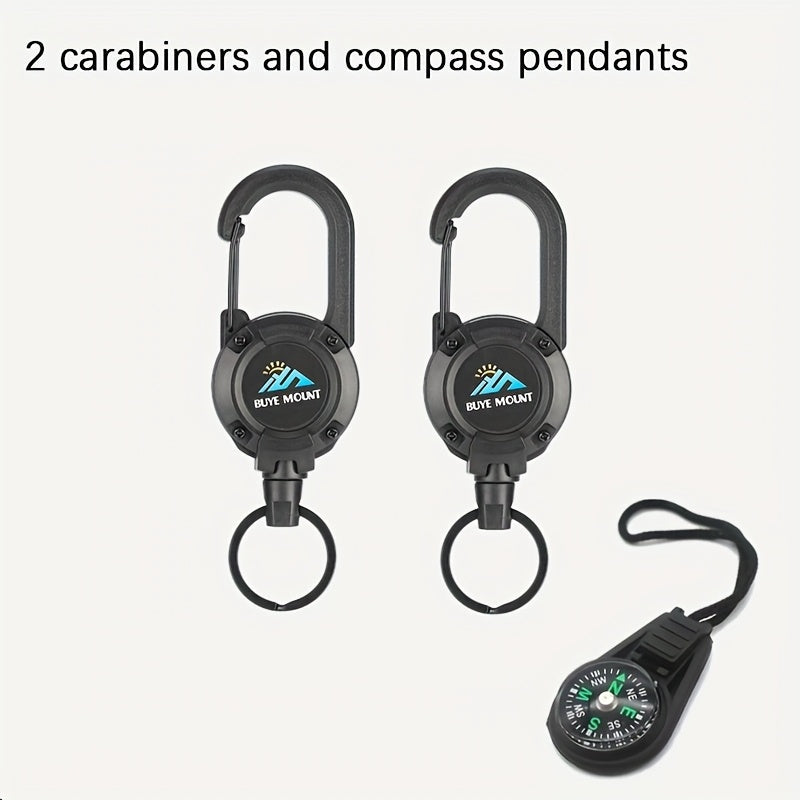 Two-Pack Retractable Keychains with 23-Inch Steel Wire, Lanyards and Four Color Options for Daily Carry