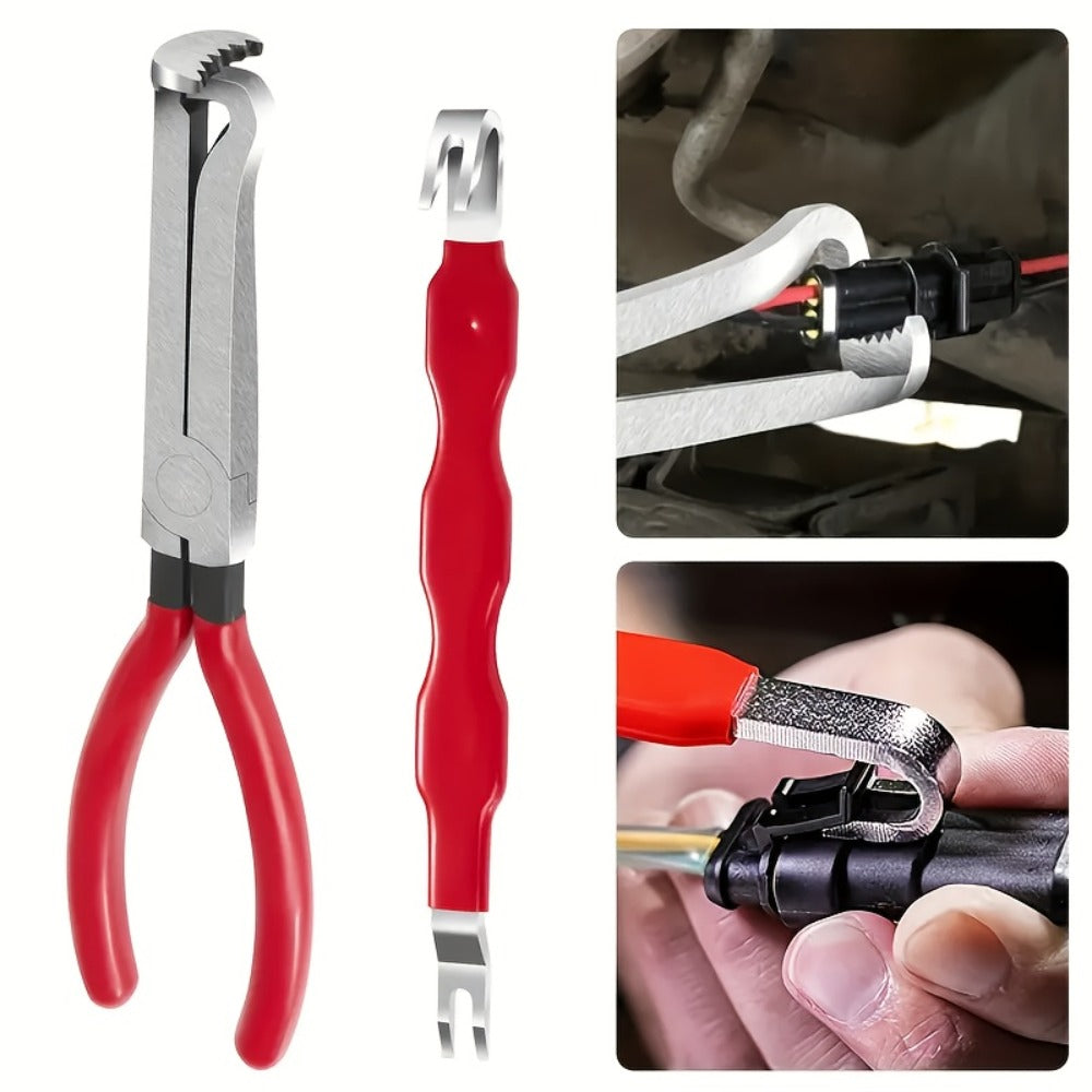 Terminal Connector Removal Tool Set 3-Piece - Automotive Wiring Harness Repair Kit with Pry Bar, Cutting Pliers & Storage Pouch, Circuit Terminal Separator for Car Truck Motorcycle DIY Electrical Repair