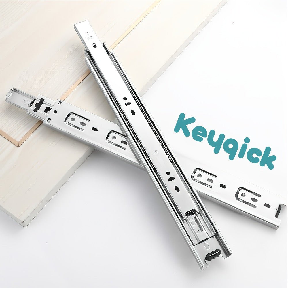 Ball Bearing Drawer Slides Full Extension 2 Pack – Heavy Duty Stainless Steel Cabinet Slides Quiet Smooth Glide Side Mount 10 14 16 Inch for Kitchen Dresser Office Furniture DIY Cabinet