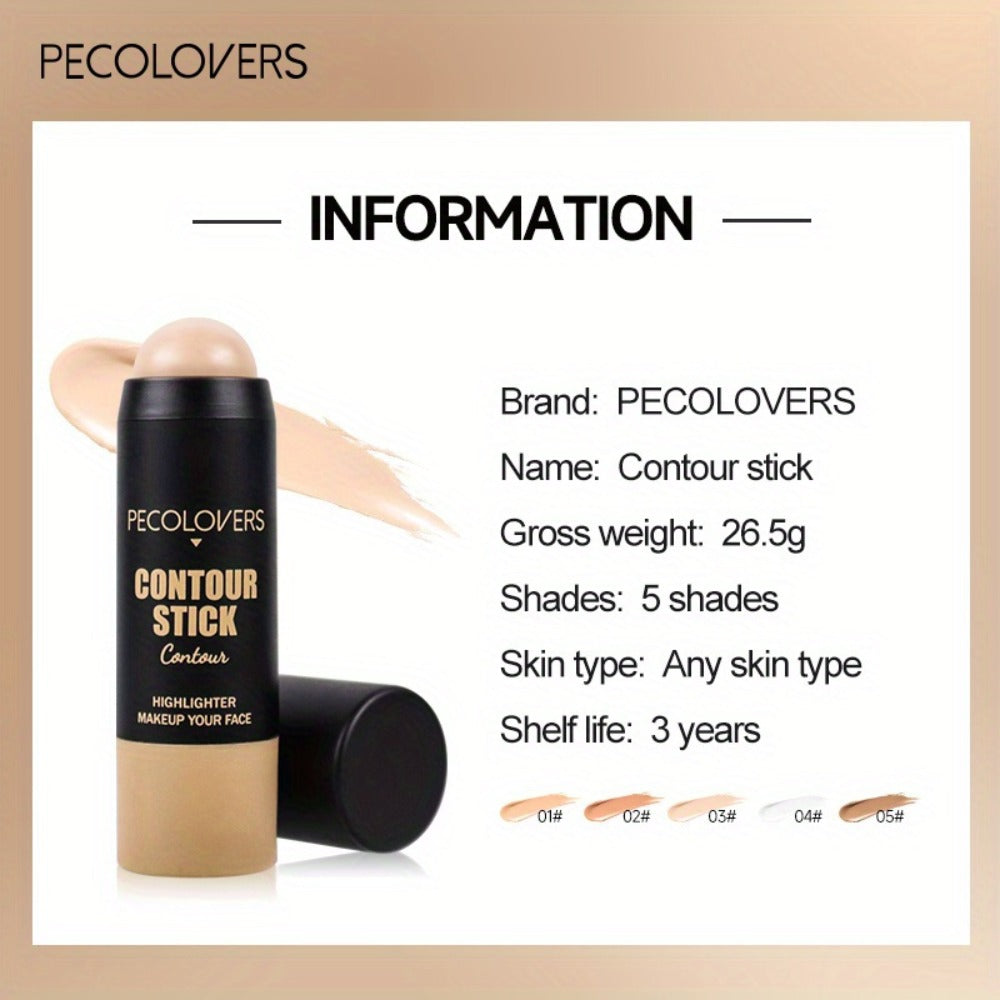 Five-Piece Cream Concealer Stick Set in Five Shades for Face and Body Makeup with Twist-Up Tubes