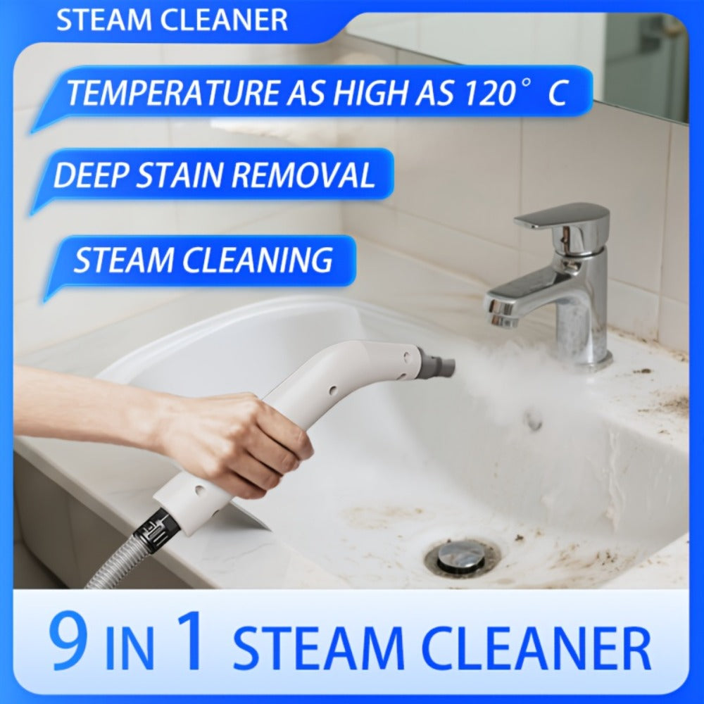 Steam Cleaner, 1200W Handheld High-Temperature Model with Flexible Hose and Interchangeable Cleaning Attachments