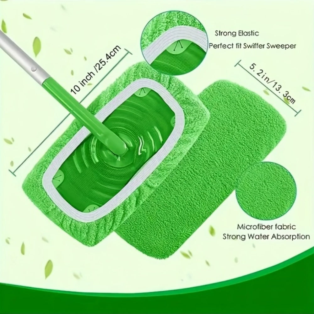 Washable Flat Mop Pads 15 Pack, Reusable Microfiber Replacement Pads for Flat Floor Mops, Wet & Dry Cleaning, Highly Absorbent Dirt & Water Trapping, Easy to Maintain – Mop Not Included