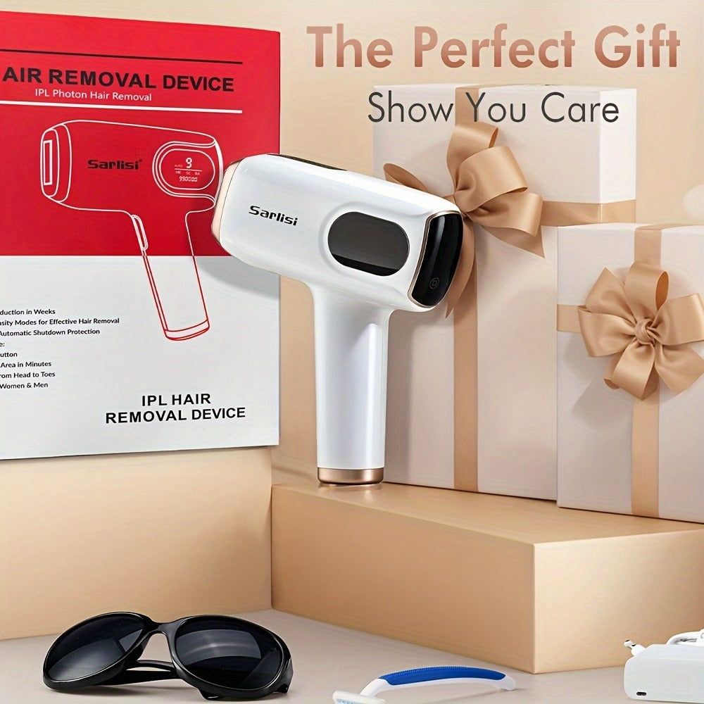 Sarisili AI01 IPL Hair Removal Device with Nine Intensity Levels, Manual and Auto Flash Modes and Display