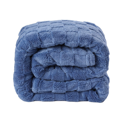 Quilted Flannel Throw Blanket – 180-200gsm Soft Warm All-Season Bed Cover, 17 Patterns, Rhinestone & Checker Designs, 2 Sizes