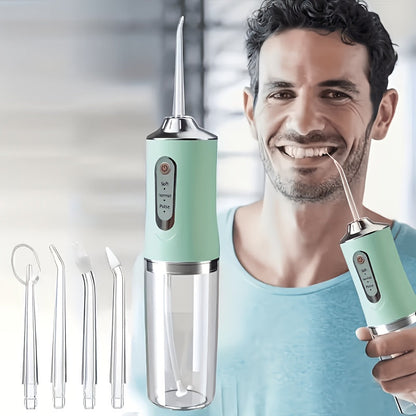 Portable Oral Irrigator with 360° Rotating Nozzle, Three Pressure Modes, USB Charging and Four Color Options