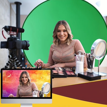 Chair-Mount Green Screen Backdrop in Medium or Large, Foldable Chroma Key Background for Video Calls