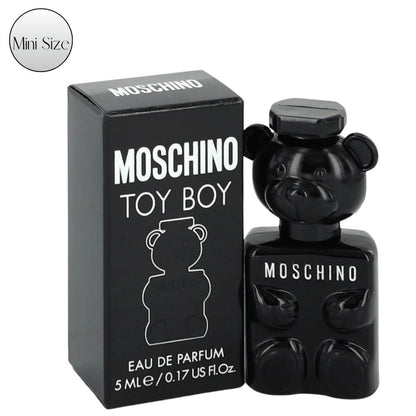 Perfume Travel Spray Moschino Toy Boy Eau de Parfum 5ml in a Compact Black Atomizer for Men
