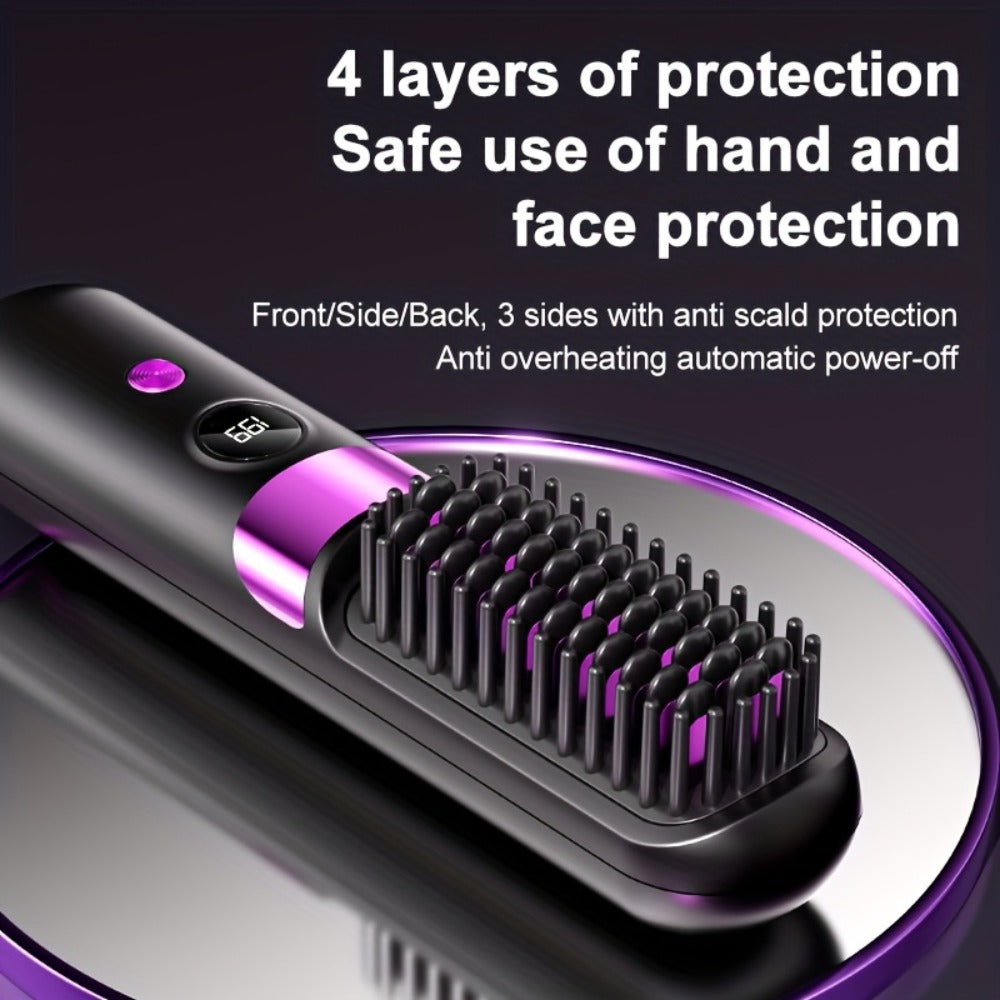 Cordless Hair Straightening Brush Family with 2000mAh or 3600mAh Labels and Four Accessory Set Options