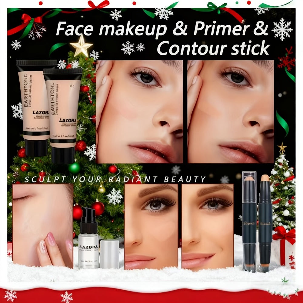 Makeup Kit with 18-Color Eyeshadow Palette, Face, Lip and Eye Cosmetics, Brushes and Tools in a Red Gift Box