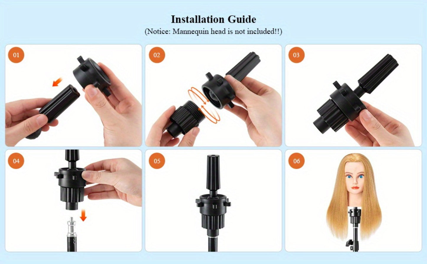 Adjustable Wig Stand Tripod 360 Rotation Aluminum Alloy Height Adjustable to 50 Inch Foldable Portable Mannequin Head Stand for Styling Cosmetology Hairdressing Training Home Salon