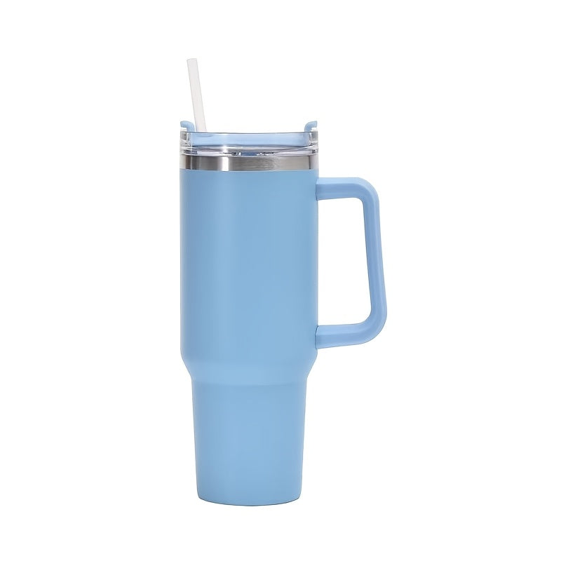40 oz Insulated Stainless Steel Tumbler with Handle and Straw Lid in 15 Checkout Color Options
