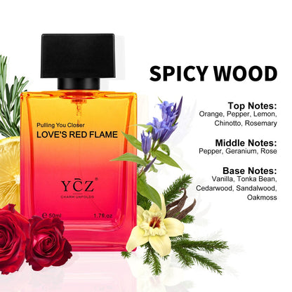 Cologne for Men — YCZ Love's Red Eau de Parfum 1.7 Fl Oz, Long-Lasting Scarlet Aromatic Scent, Masculine Fragrance Spray, Perfect for Date Night & Everyday Wear